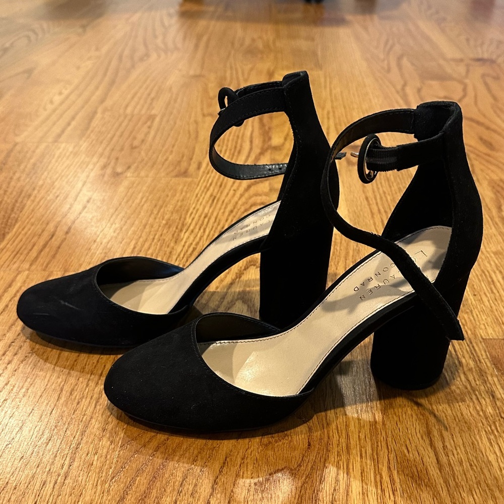 Lauren Conrad Black Suede Heels